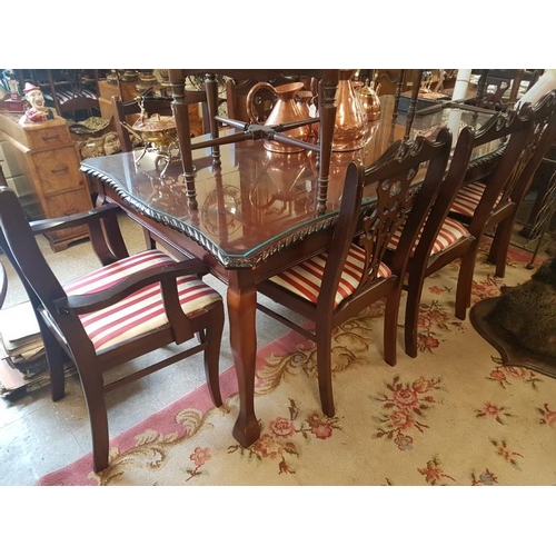 663 - Table (c. 76 x 39ins) and Eight Chairs