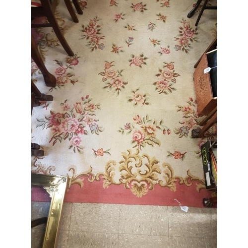 721 - Pink Floral Pattern Floor Rug, c.80 x 116in