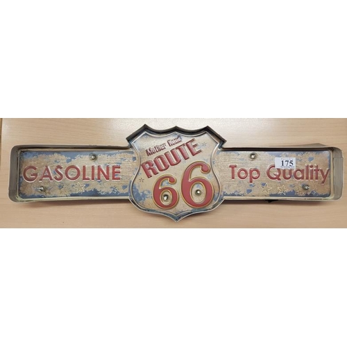 175 - 'Gasoline Mother Road Route 66' Light Up Sign, c.24 x 7in
