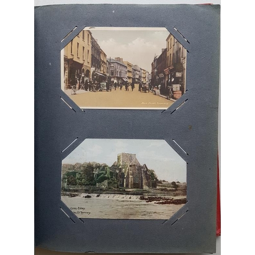 11 - Fine Old Decorative Postcard Album containing about 100 o1d Irish cards including scarce 1916 leader... 