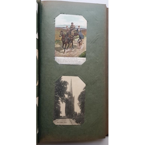 13 - Attractive Victorian Post Card Album with 120 old Irish cards