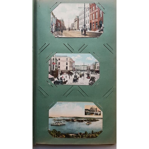 14 - Victorian Postcard Album with 77 old Irish Cards