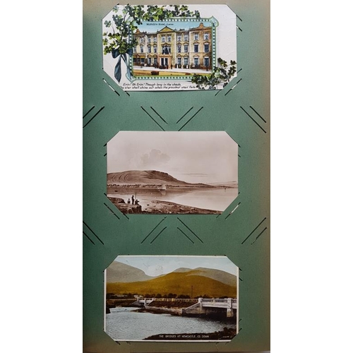 15 - Fine Pictorial Irish Postcard Album dated 1907 with 111 old Irish Cards