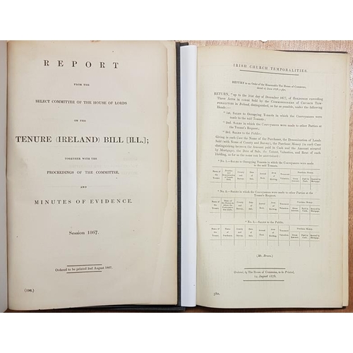 22 - 'Report of the House of Lords on the Tenure (Ireland) Bill with Minutes of Evidence'. 1867. Large fo... 