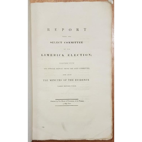 119 - Limerick Election: 1820. Large format original printed wrappers. The Recorder of Limerick County was... 