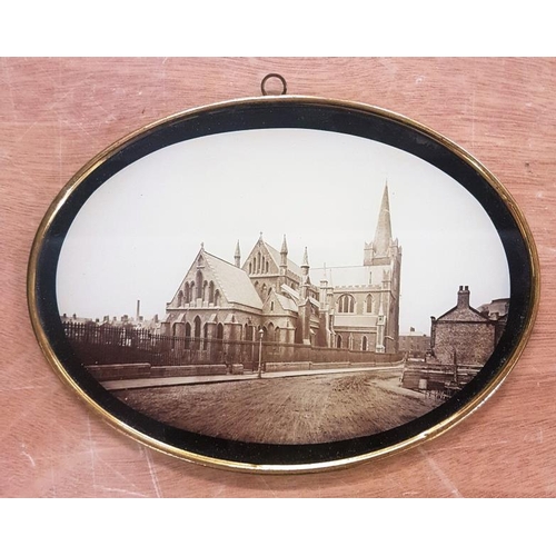 515 - The Lawrence Collection - an original artistic medallion of St. Patrick's Cathedral. In brass frame ... 
