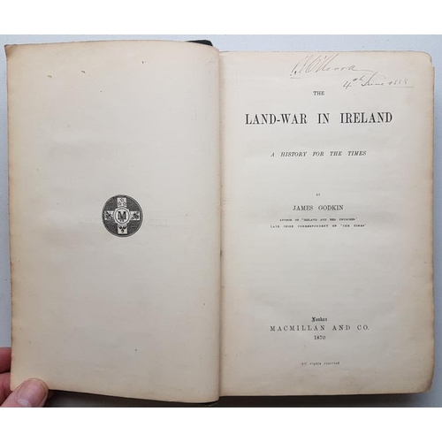 590 - 'The Land War in Ireland'  by James Godkin, McMillan & Co. 1870 1st Edition