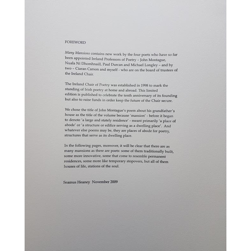 619 - 'Many Mansions' - Dublin 2009 - Work by four Poets who have been apponted Ireland Professors of Poet... 