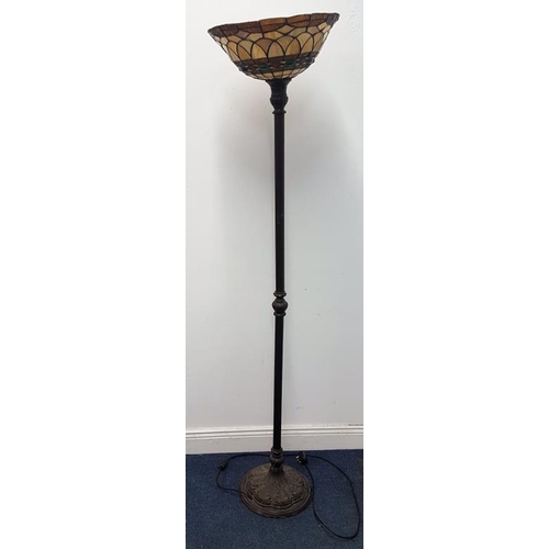 18 - Standard Lamp with a Tiffany Style shade - 69ins