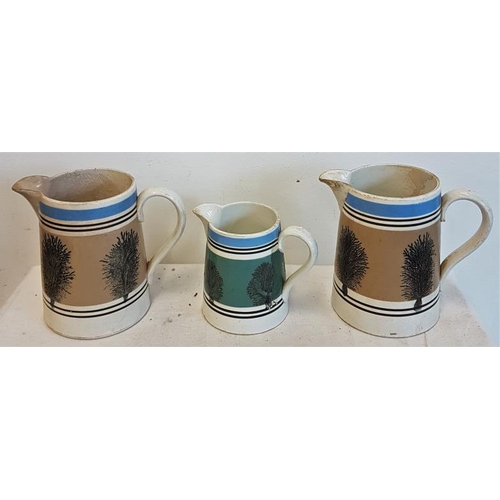 27 - Set of Three Moca Ware Jugs