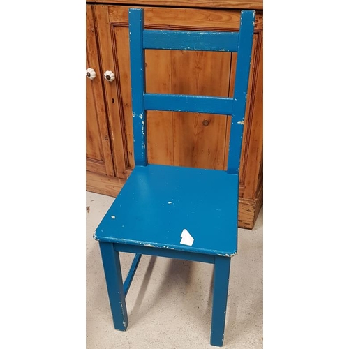 49 - Three Matching Blue Kitchen Chairs