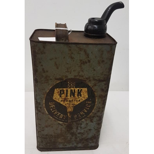 58 - Pink Paraffin Tin - 14ins tall