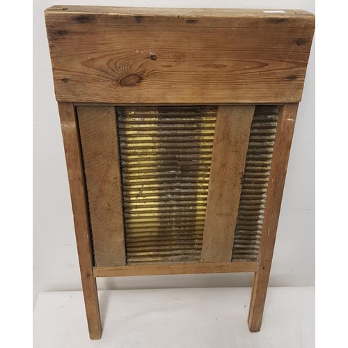 60 - Old Brass Washboard - 22ins tall