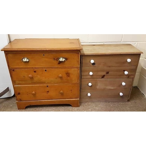 77 - Pine Chest of Drawers and a modern chest of drawers (2)