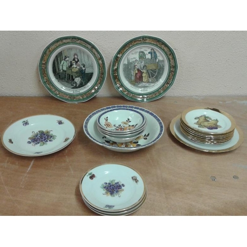 87 - Box of Various Pudding Sets and Pair of Cries of London Plates