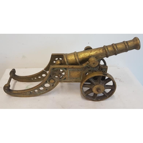 92 - Solid Brass Figure of a Cannon