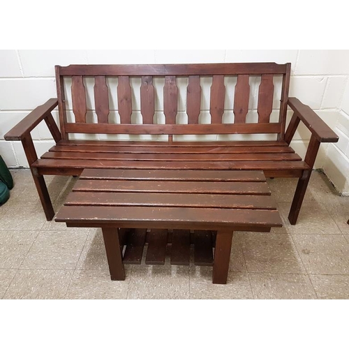 102 - Wooden Garden Bench and Table- 6ft 6ins long