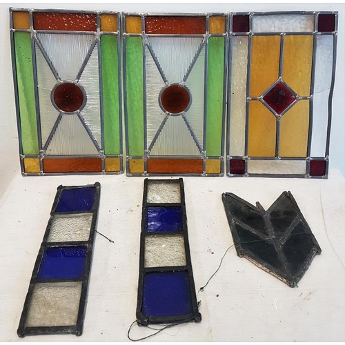 111 - Six Pieces of Leaded Glass