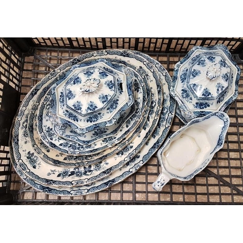 612 - Attractive Flow-Blu Decorated Dinner Wares - 1880