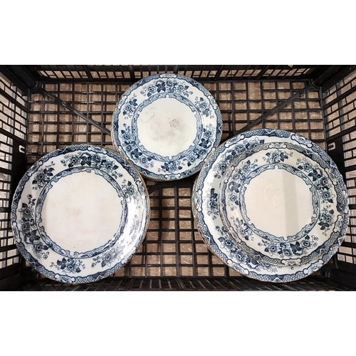 612 - Attractive Flow-Blu Decorated Dinner Wares - 1880