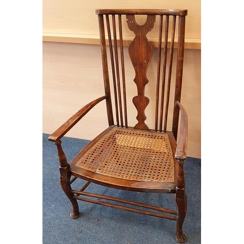 624 - Victorian Ash Low / Nursing Chair with canework seat panel