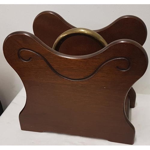 633 - Mahogany Magazine Rack, c.13.5 x 12in