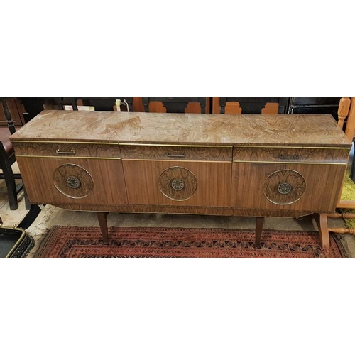 643 - 1970's Retro Sideboard with three drawers and three cupboards, c.71 x 30.5in