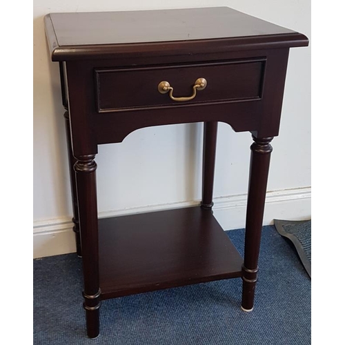 650 - Mahogany Single Drawer, 2 Tier Side Table - 20ins wide