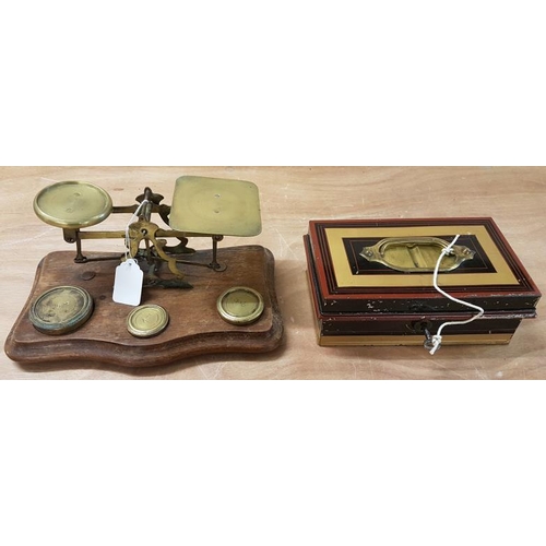 656 - Safe Box & Set Victorian Postal Scales