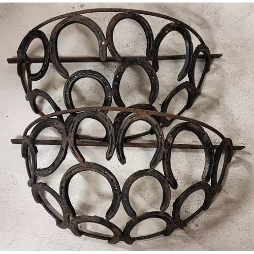 36 - Pair of Horseshoe Wall Planters, c.24in wide