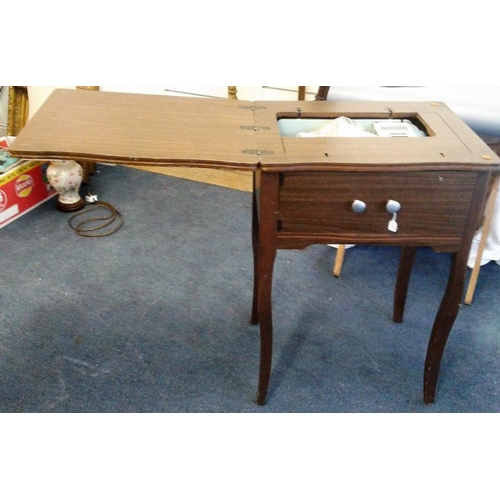 47 - Sewing Machine in Cabinet, closed c.21in wide