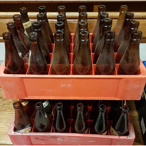 62 - Two Crates of Saorstat Eireann Coloured Bottles, some with labels, c.48