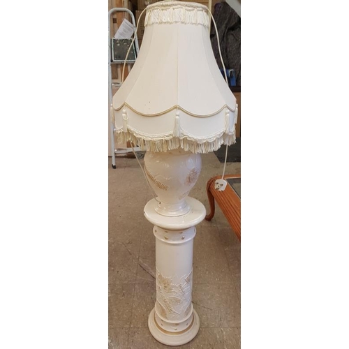 68 - Table Lamp with Shade on Pedestal Base - 56in tall