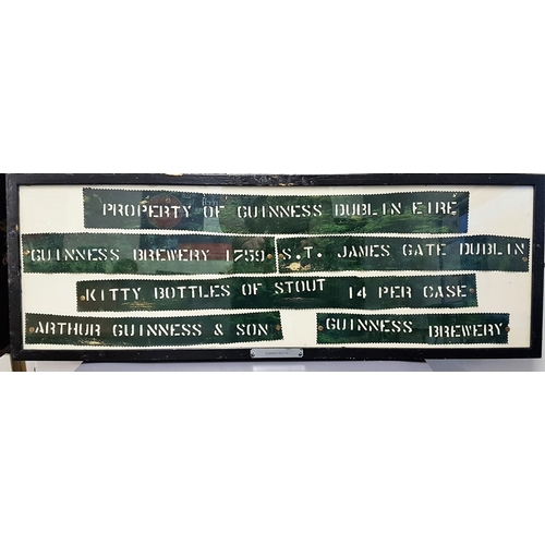 136 - Framed Collection of Guinness Barrel Stencils, c.37 x 13in