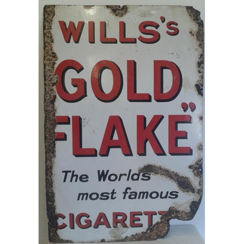 141 - 'Wills's Gold Flake' Enamel Advertising Sign - 22.5 x 34ins