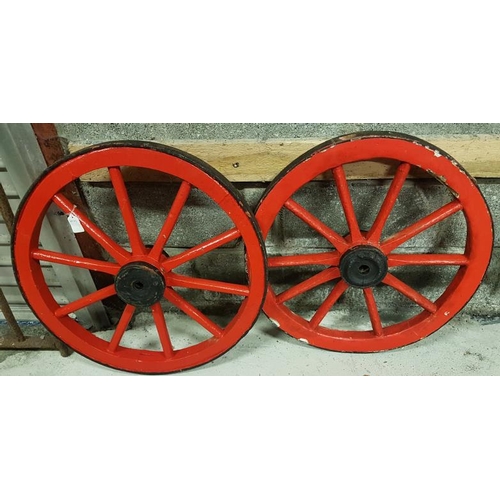 146 - Two Small Irish Cart Wheels, c.25.5in diam and 24.5in diam