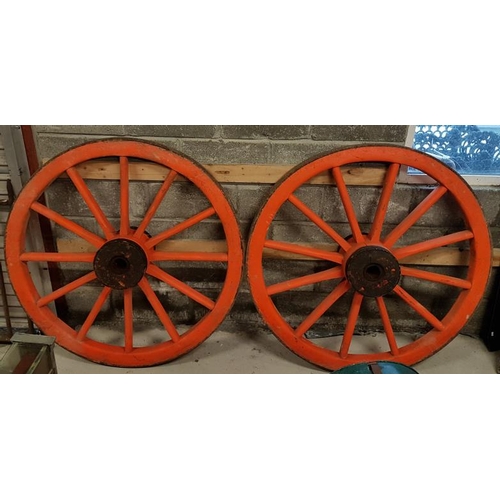 149 - Pair of Large Irish Cart Wheels, c.4ft diam