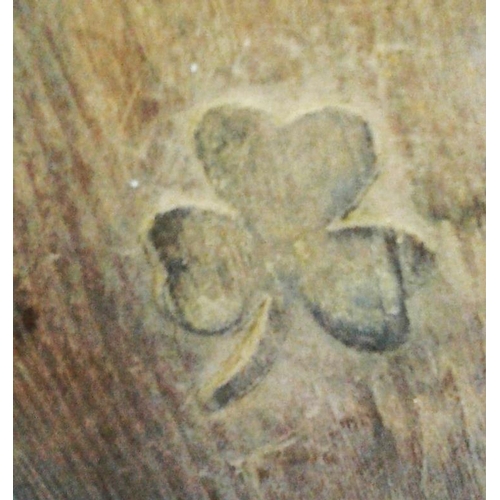 152 - Vintage Pine Fire Bellows with Shamrock Emblem