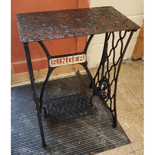 161 - Singer Sewing Machine Base, c.22in wide