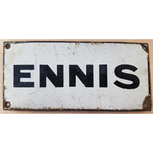 213 - Small Enamel Plaque - Ennis - 7.5 x 3.5ins