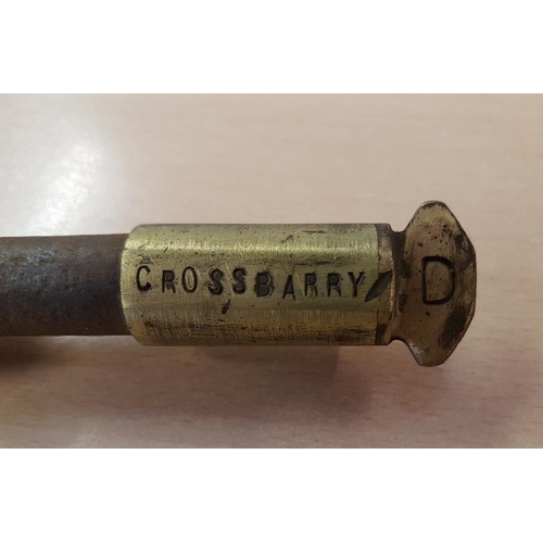 222 - Short Steel Staff Crossbarry-Upton, 9.5in