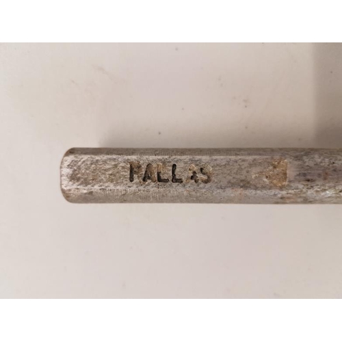 230 - Small Aluminium Staff, Pallas to Dromkeen - 10ins