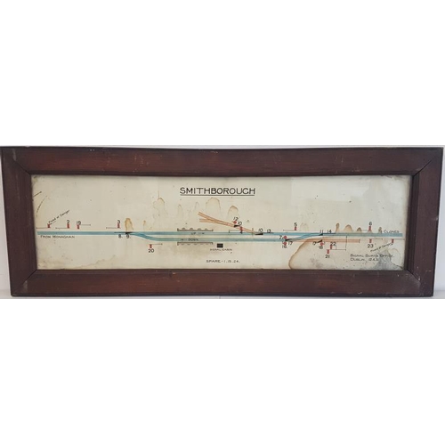 264 - Original Hand Drawn and Coloured Smithborough Line Diagram, 1931, within a pine frame c.47 x 16.5in