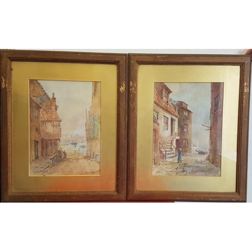 312 - Pair of 19th Century Edward Nevil Watercolours Whitby Yorks and The Ghaut Whitby, both in painted fr... 