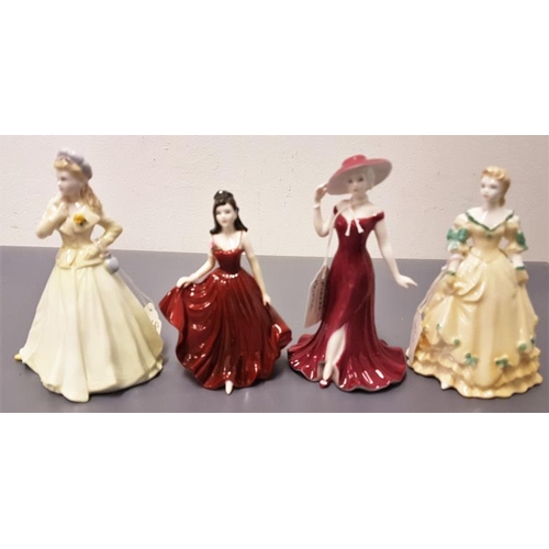 331 - Collection of Four Coalport Lady Figurines, tallest c.14cm