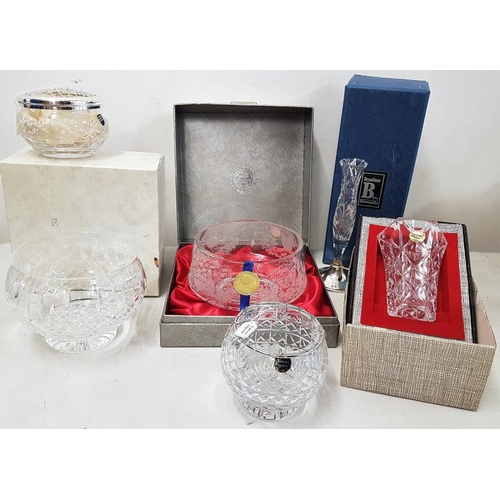334 - Collection of Glass Wares, incl, silver mounted bud vase, Thomas Webb centre bowl etc. (6)