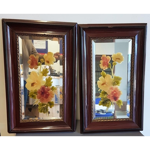 356 - Pair of Hand Painted and Bevelled Wall Mirrors, c.13 x 21in