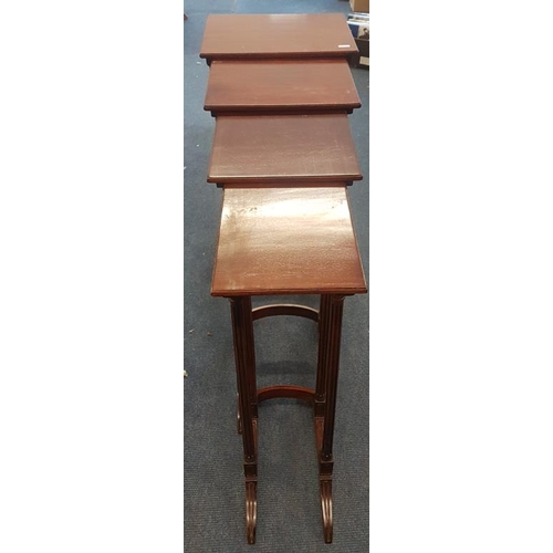 360 - Reproduction Mahogany Nest of Four Tables, c.28in tall