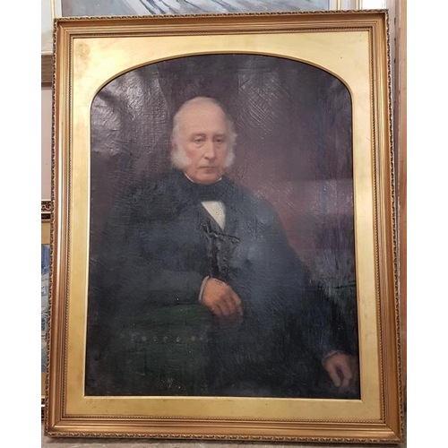 363 - Large Oil on Canvas Portrait Of A Gentleman within a decorative gilt frame
