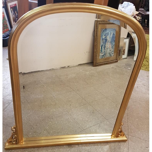 376 - Decorative Gilt Frame Overmantle Mirror, c.40 x 42in